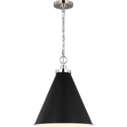 Wellfleet Medium Cone Pendant by Visual Comfort & Co.. Made from steel in a transitional style.