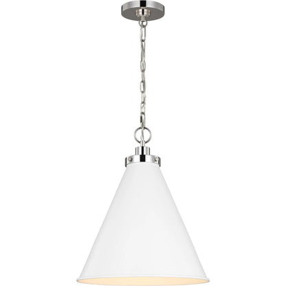 Wellfleet Medium Cone Pendant by Visual Comfort & Co.. Made from steel in a transitional style.