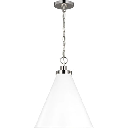Wellfleet Medium Cone Pendant by Visual Comfort & Co.. Made from steel in a transitional style.