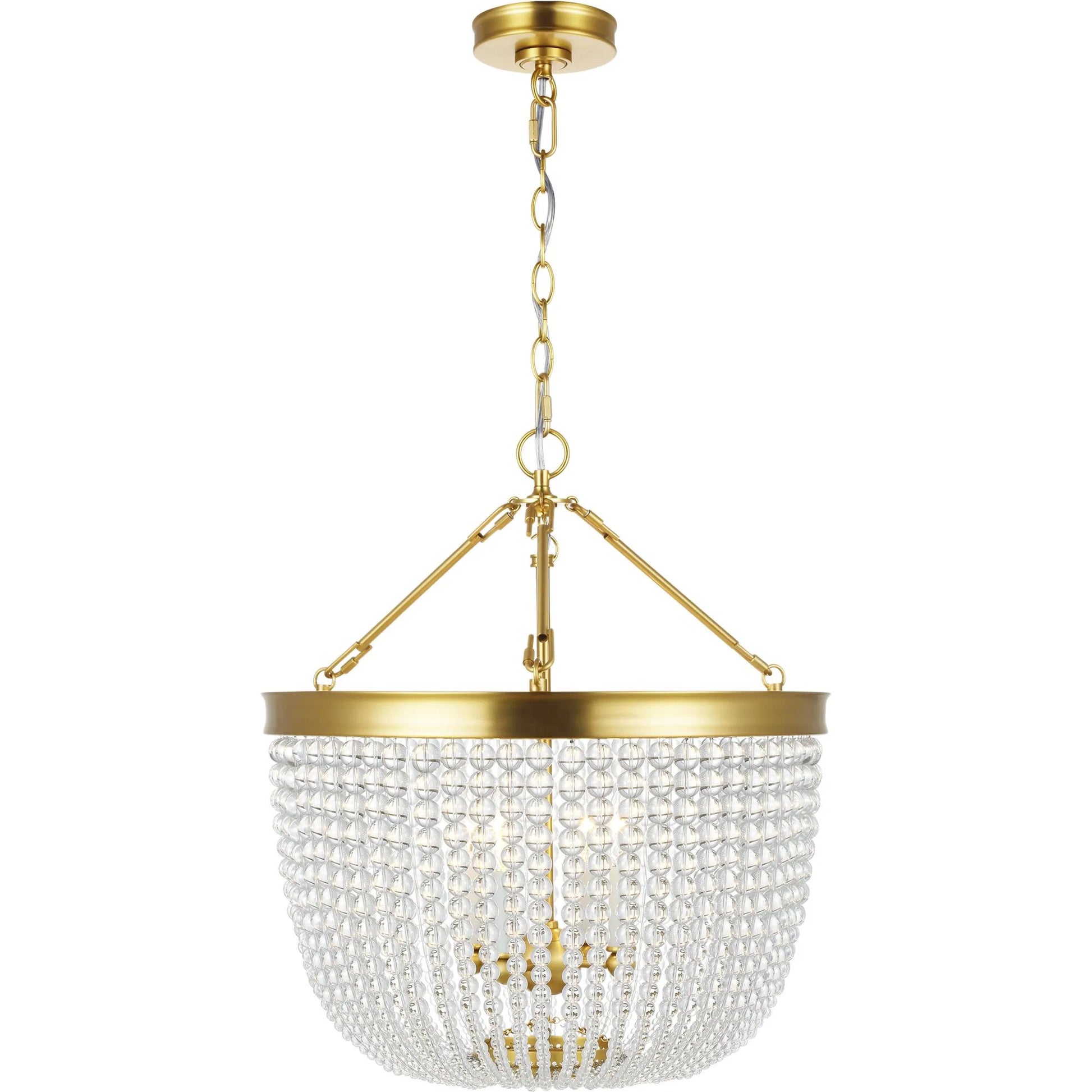 Summerhill Large Pendant by Visual Comfort & Co. in burnished brass. Made from steel in a unique style.