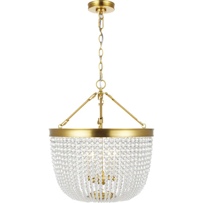 Summerhill Large Pendant by Visual Comfort & Co. in burnished brass. Made from steel in a unique style.