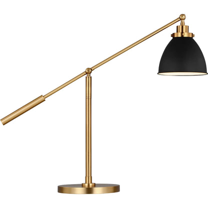 Wellfleet Dome Desk Lamp by Visual Comfort & Co. in matte white, polished nickel. Made from steel in a unique style.