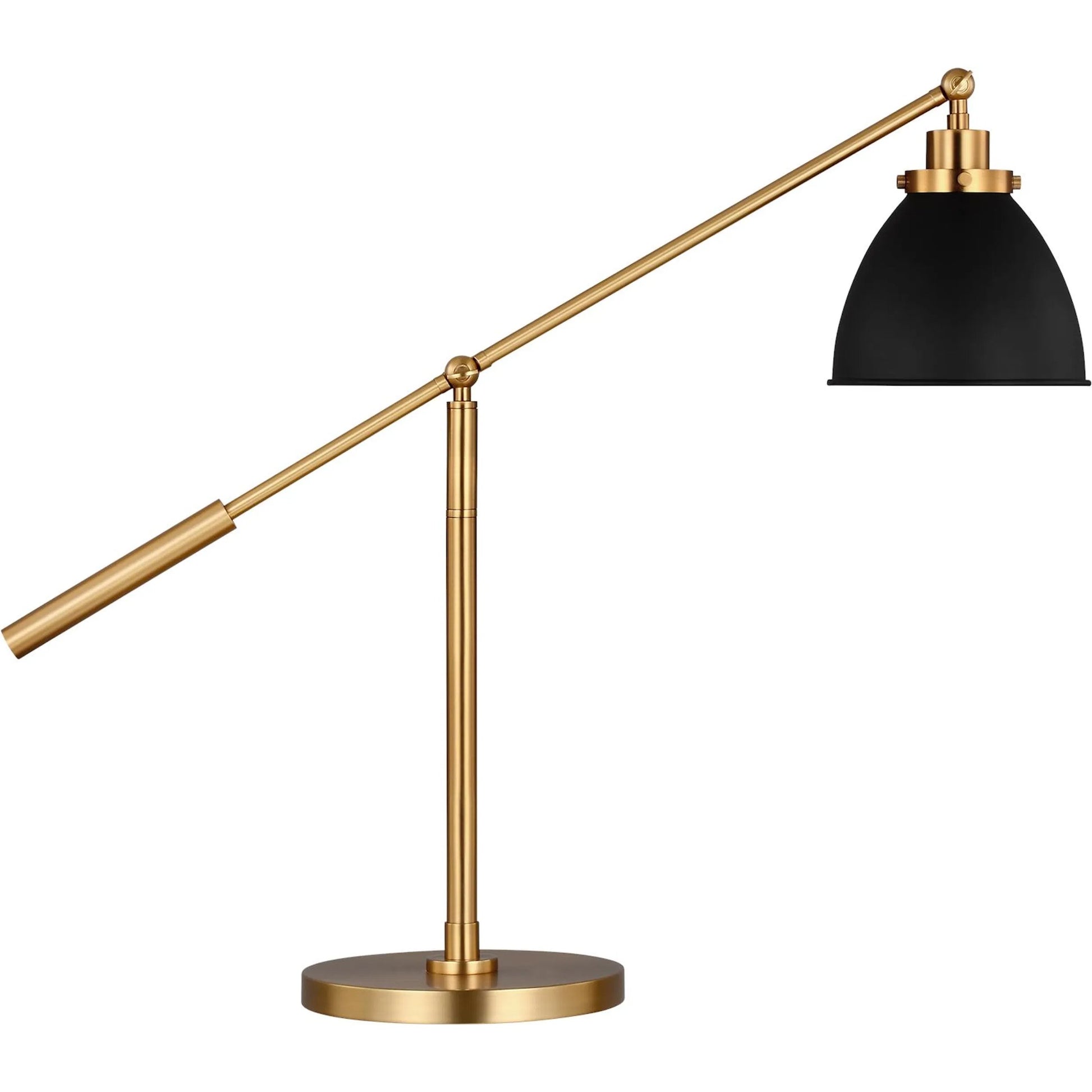 Wellfleet Dome Desk Lamp by Visual Comfort & Co. in matte white, polished nickel. Made from steel in a unique style.