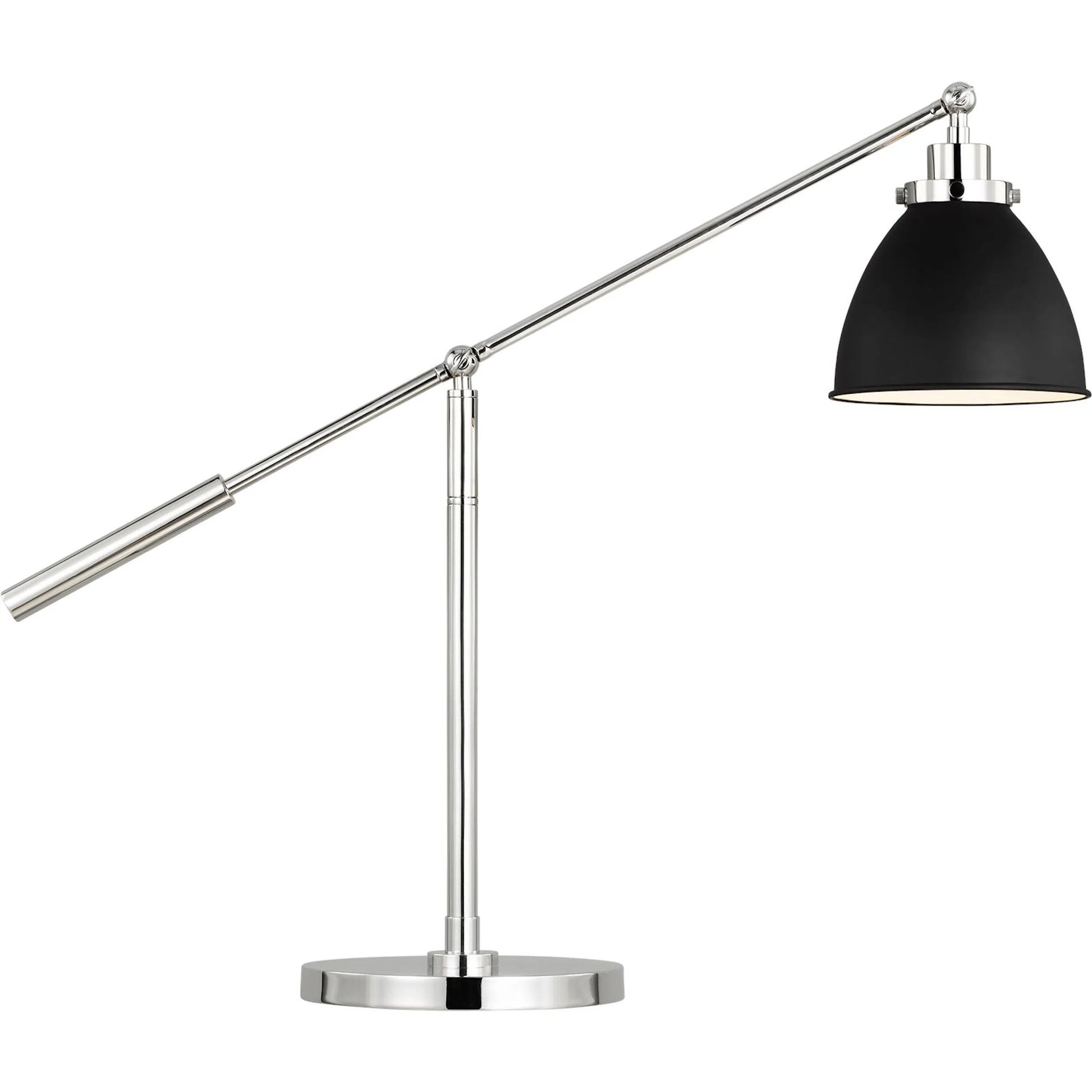 Wellfleet Dome Desk Lamp by Visual Comfort & Co. in matte white, polished nickel. Made from steel in a unique style.