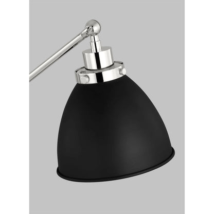 Wellfleet Dome Desk Lamp by Visual Comfort & Co. in matte white, polished nickel. Made from steel in a unique style.