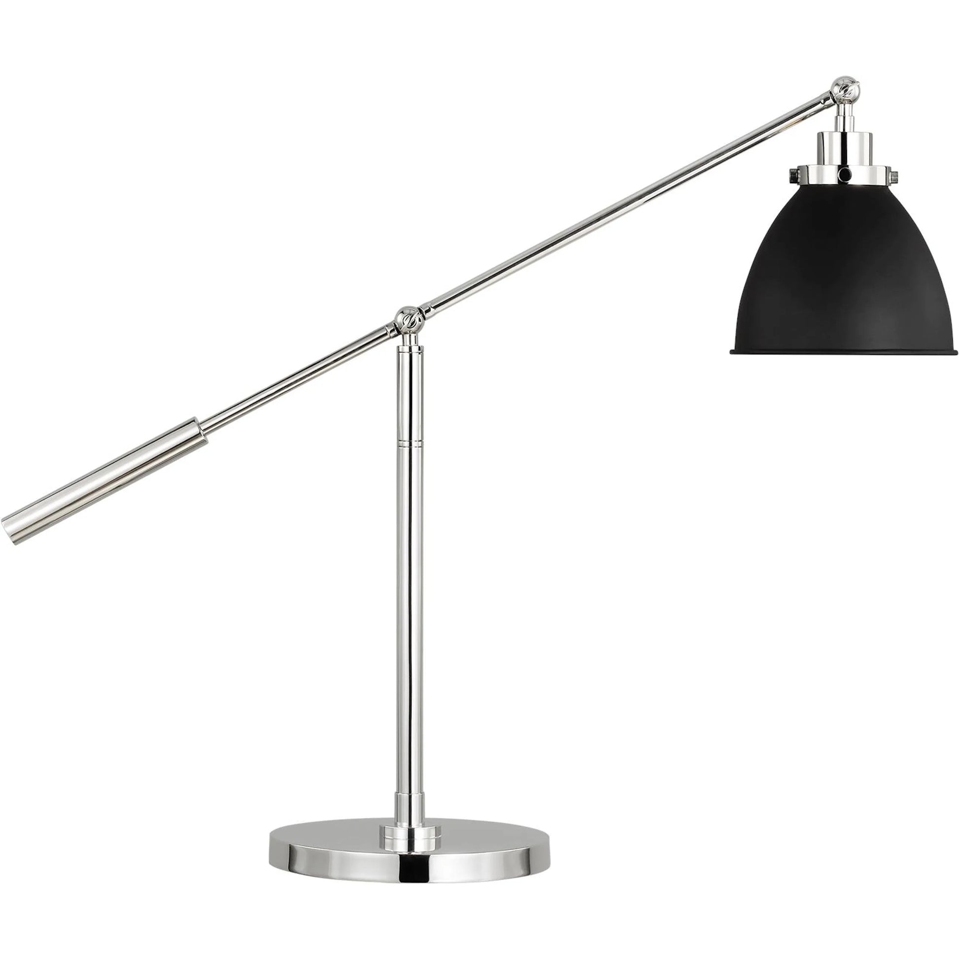 Wellfleet Dome Desk Lamp by Visual Comfort & Co. in matte white, polished nickel. Made from steel in a unique style.