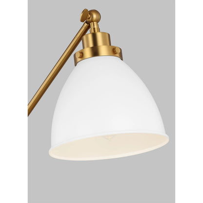 Wellfleet Dome Desk Lamp by Visual Comfort & Co. in matte white, polished nickel. Made from steel in a unique style.