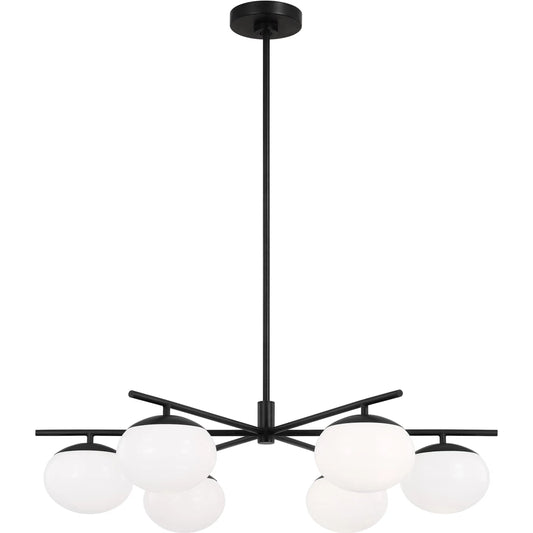 Lune Large Chandelier by Visual Comfort & Co.. Made from steel in a modern style.