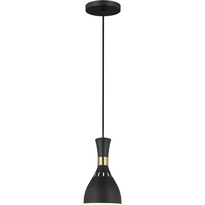 Joan Mini-Pendant by Generation Lighting in midnight black. Made from steel in a modern style.