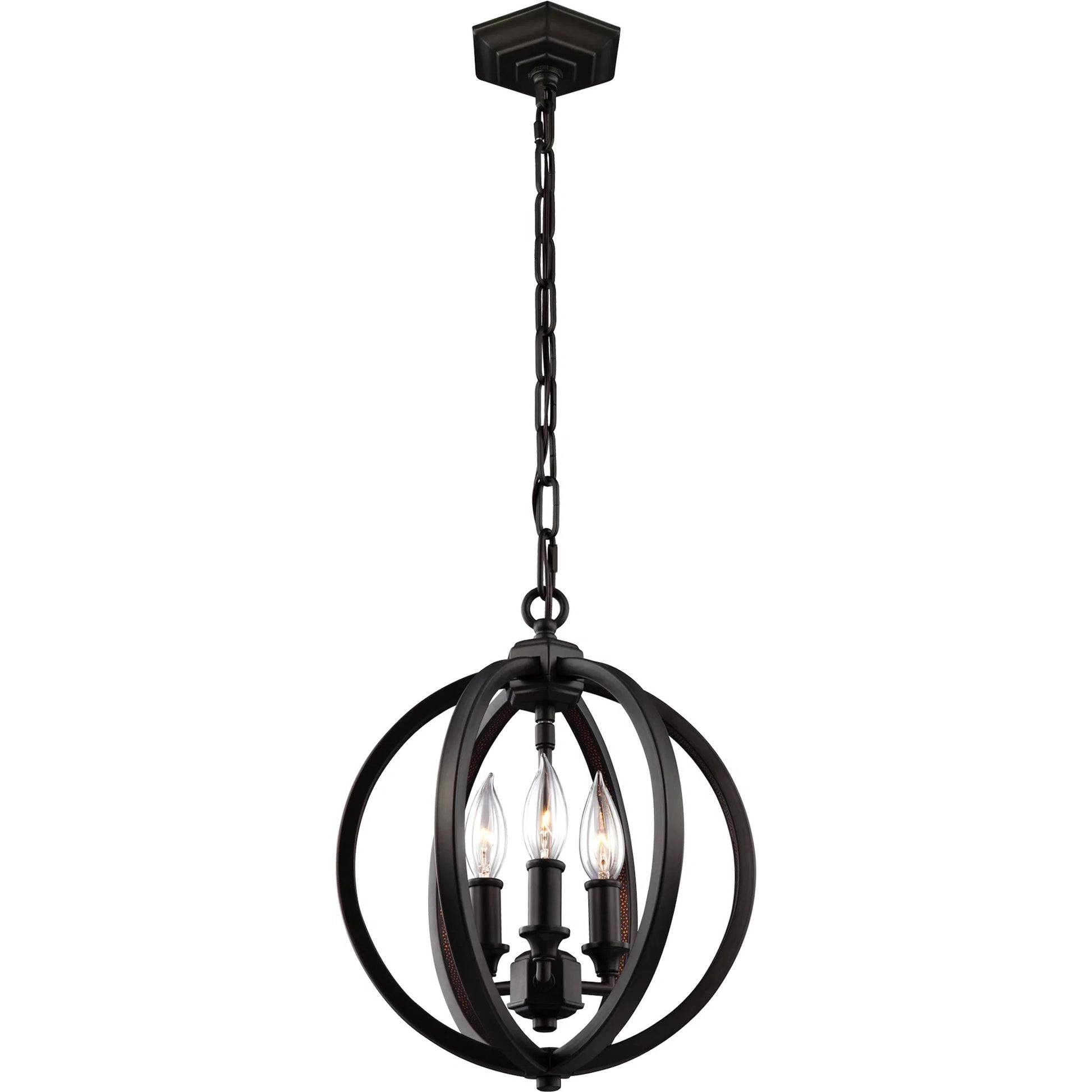 Corinne Globe Pendant by Generation Lighting in polished nickel. Made from unique in a modern style.