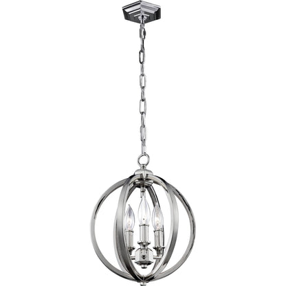 Corinne Globe Pendant by Generation Lighting in polished nickel. Made from unique in a modern style.