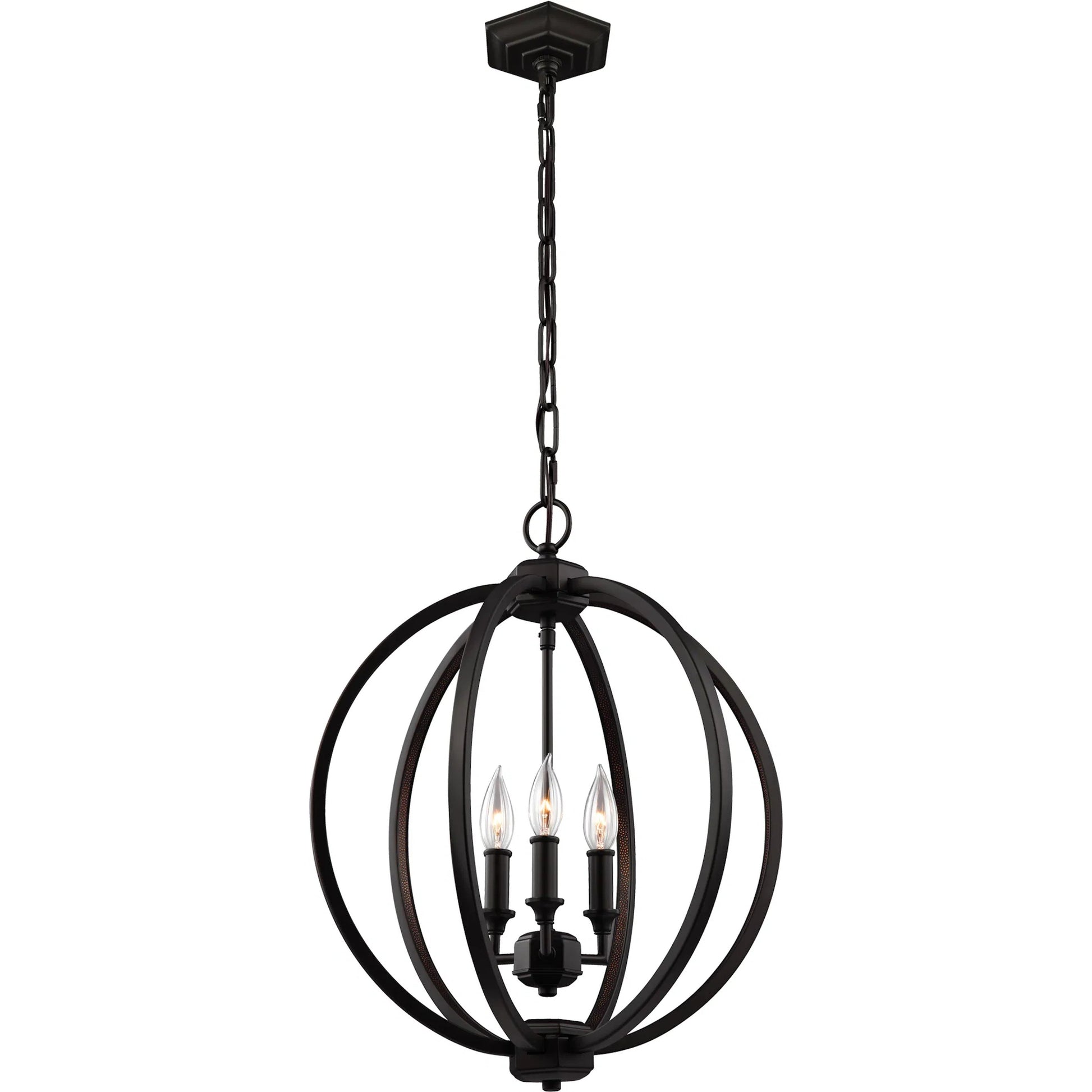 Corinne Globe Pendant by Generation Lighting in polished nickel. Made from unique in a modern style.