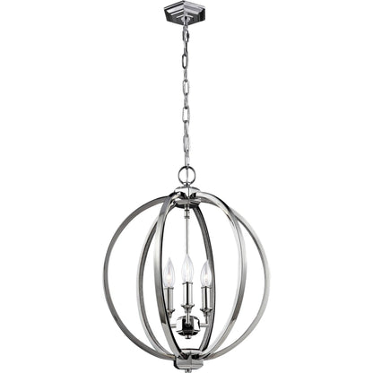 Corinne Globe Pendant by Generation Lighting in polished nickel. Made from unique in a modern style.