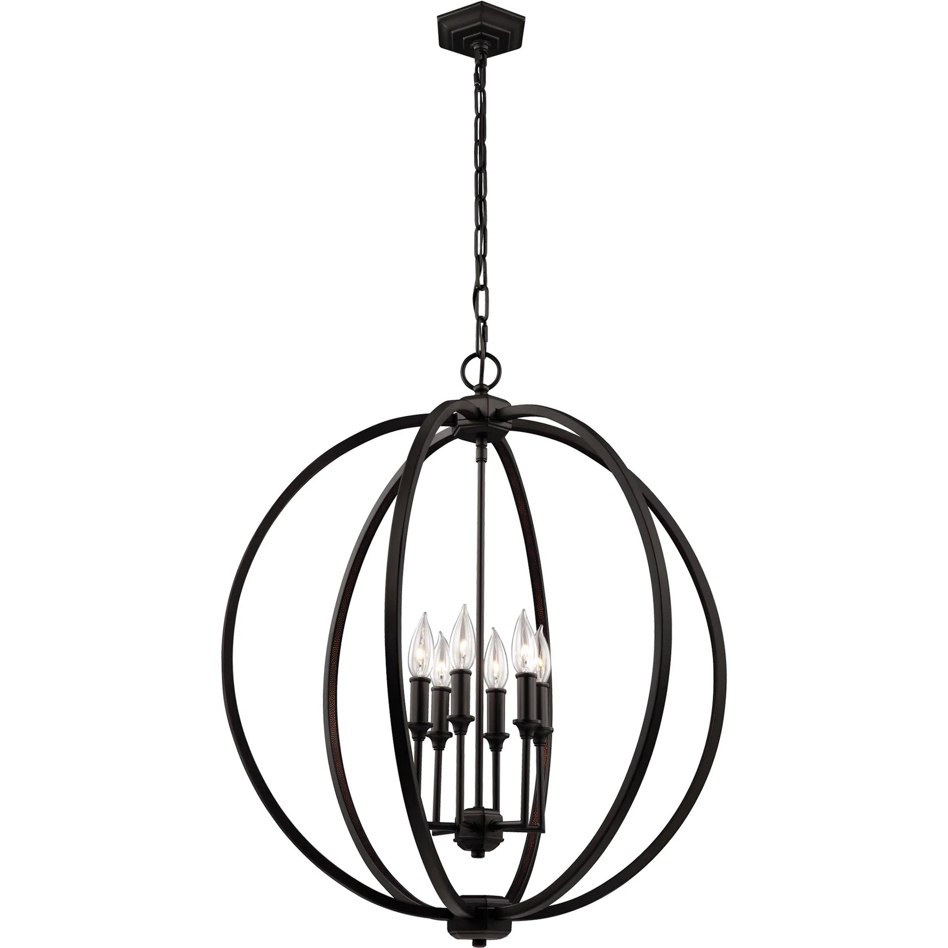 Corinne Globe Pendant by Generation Lighting in polished nickel. Made from unique in a modern style.