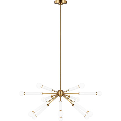 Monroe Down Chandelier by Visual Comfort & Co. in polished nickel. Made from steel in a unique style.