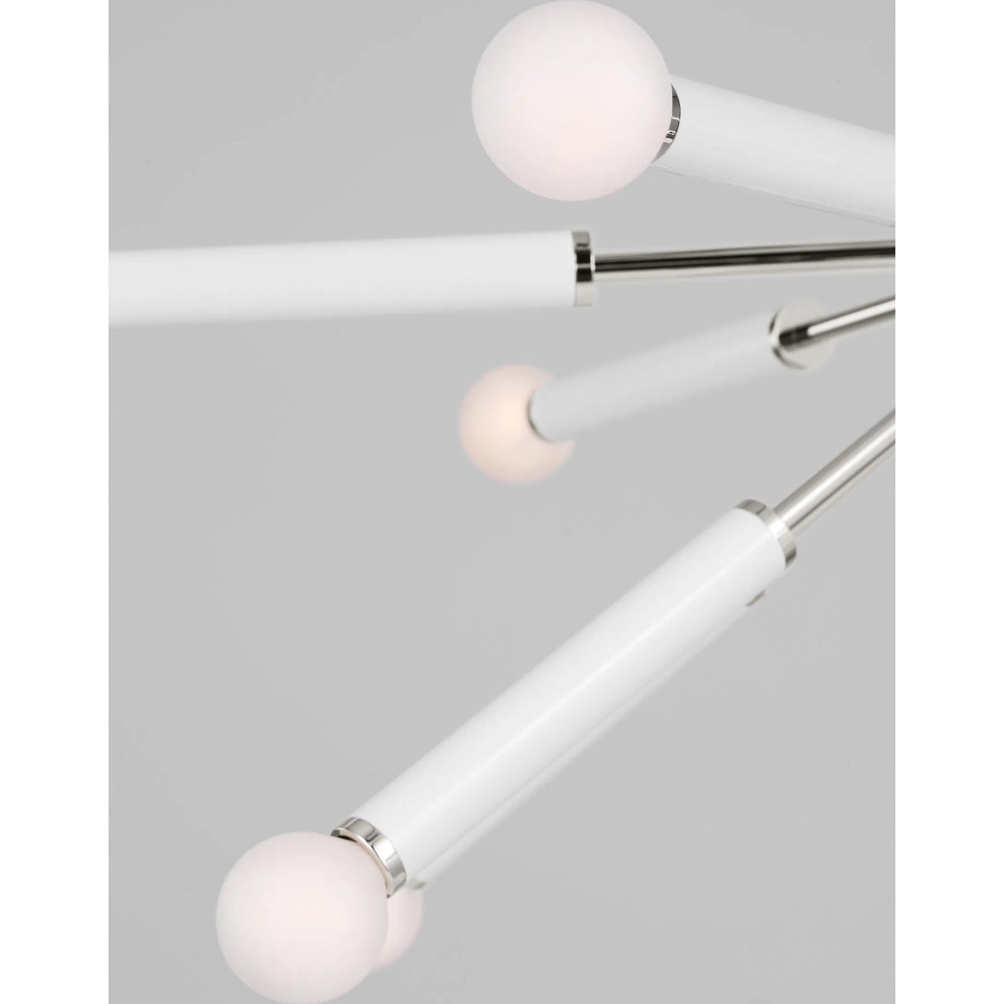 004 SI-2234950 | Closeup | Monroe Down Chandelier by Visual Comfort & Co. in polished nickel. Made from steel in a unique style.