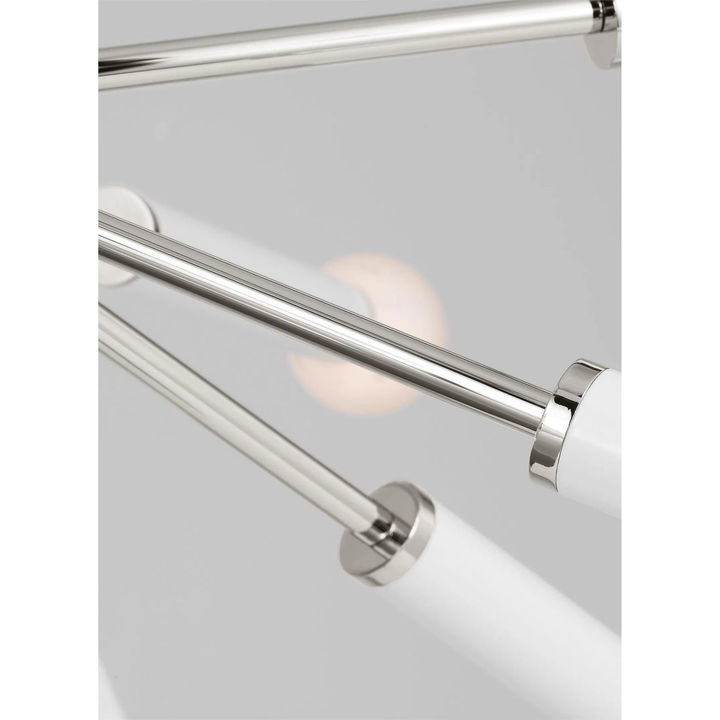 003 SI-2234950 | Closeup | Monroe Down Chandelier by Visual Comfort & Co. in polished nickel. Made from steel in a unique style.