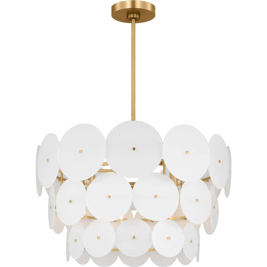 Emery Large Chandelier by Visual Comfort & Co. in burnished brass. Made from steel in a modern style.