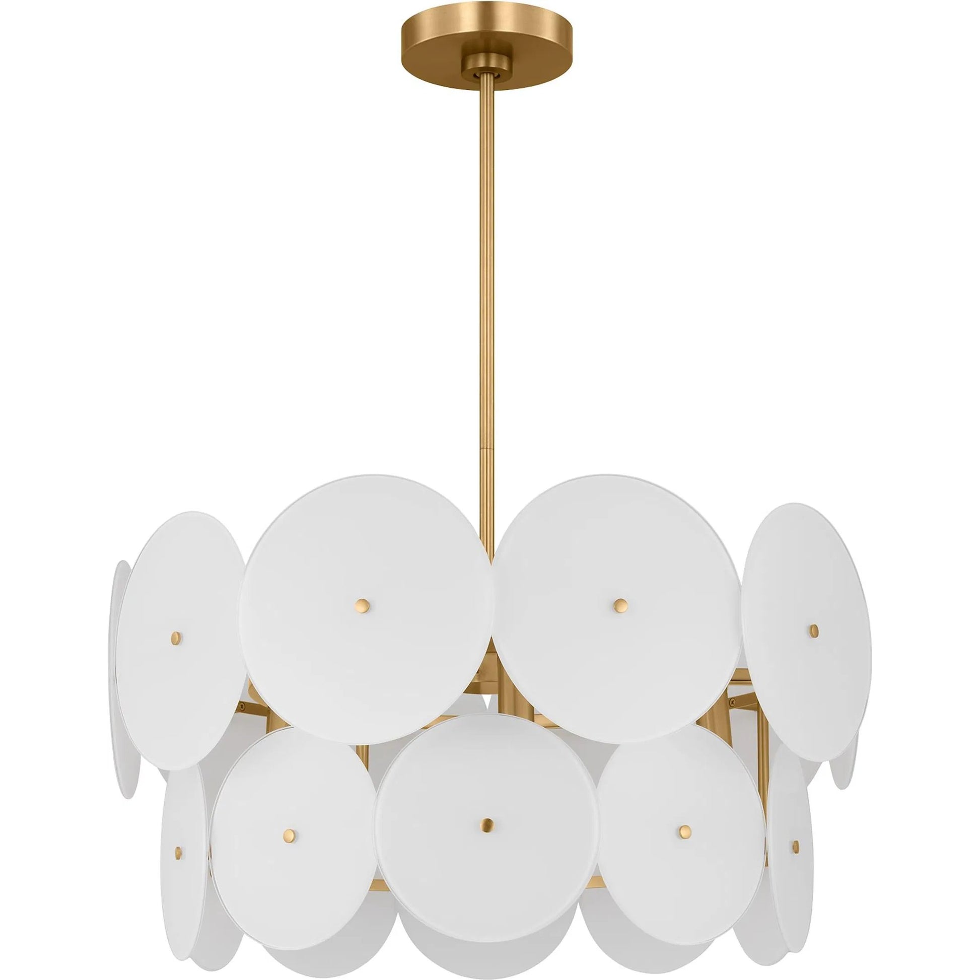 Emery Medium Chandelier by Visual Comfort & Co. in burnished brass. Made from steel in a unique style.