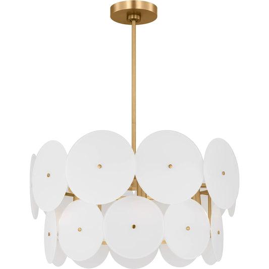 Emery Medium Chandelier by Visual Comfort & Co. in burnished brass. Made from steel in a unique style.