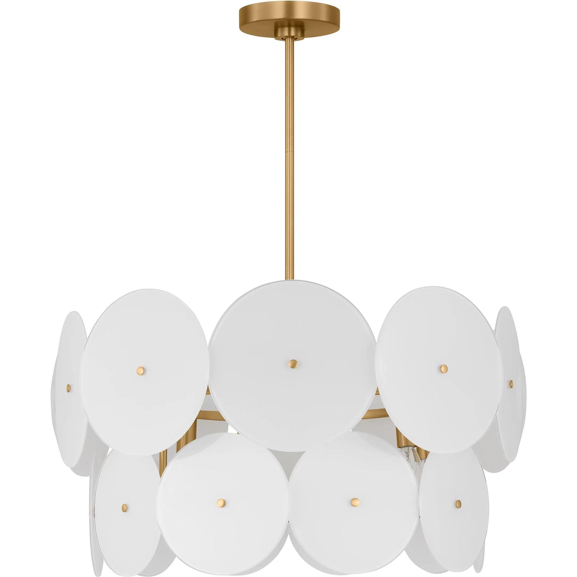Emery Medium Chandelier by Visual Comfort & Co. in burnished brass. Made from steel in a unique style.