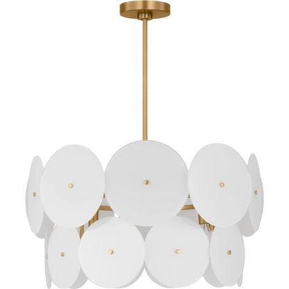 Emery Medium Chandelier by Visual Comfort & Co. in burnished brass. Made from steel in a unique style.