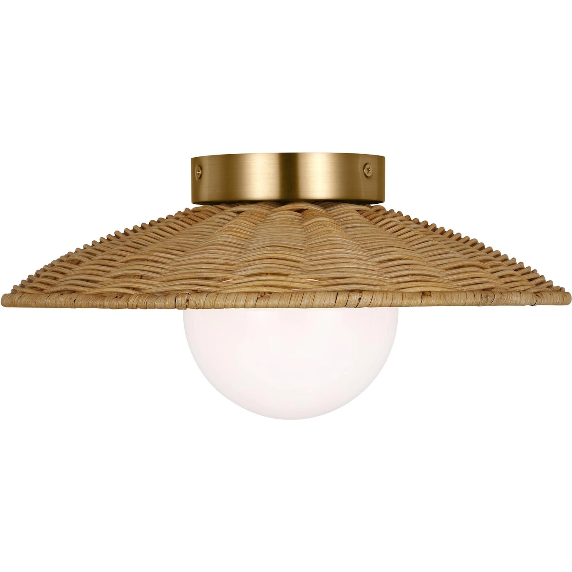 Mari Medium Flush Mount by Visual Comfort & Co. in burnished brass. Made from unique in a rustic style.