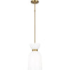 Burnished Brass with Milk White Glass