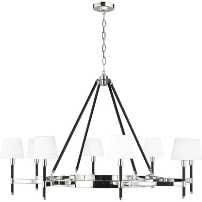 Katie Large Chandelier by Visual Comfort & Co. in time worn brass. Made from steel in a unique style.