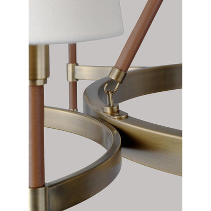 Katie Large Chandelier by Visual Comfort & Co. in time worn brass. Made from steel in a unique style.