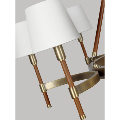 Katie Large Chandelier by Visual Comfort & Co. in time worn brass. Made from steel in a unique style.