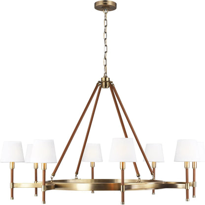 Katie Large Chandelier by Visual Comfort & Co. in time worn brass. Made from steel in a unique style.