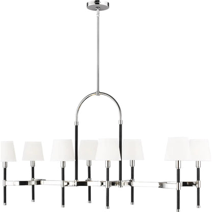 Katie Linear Chandelier by Visual Comfort & Co. in time worn brass. Made from steel in a unique style.
