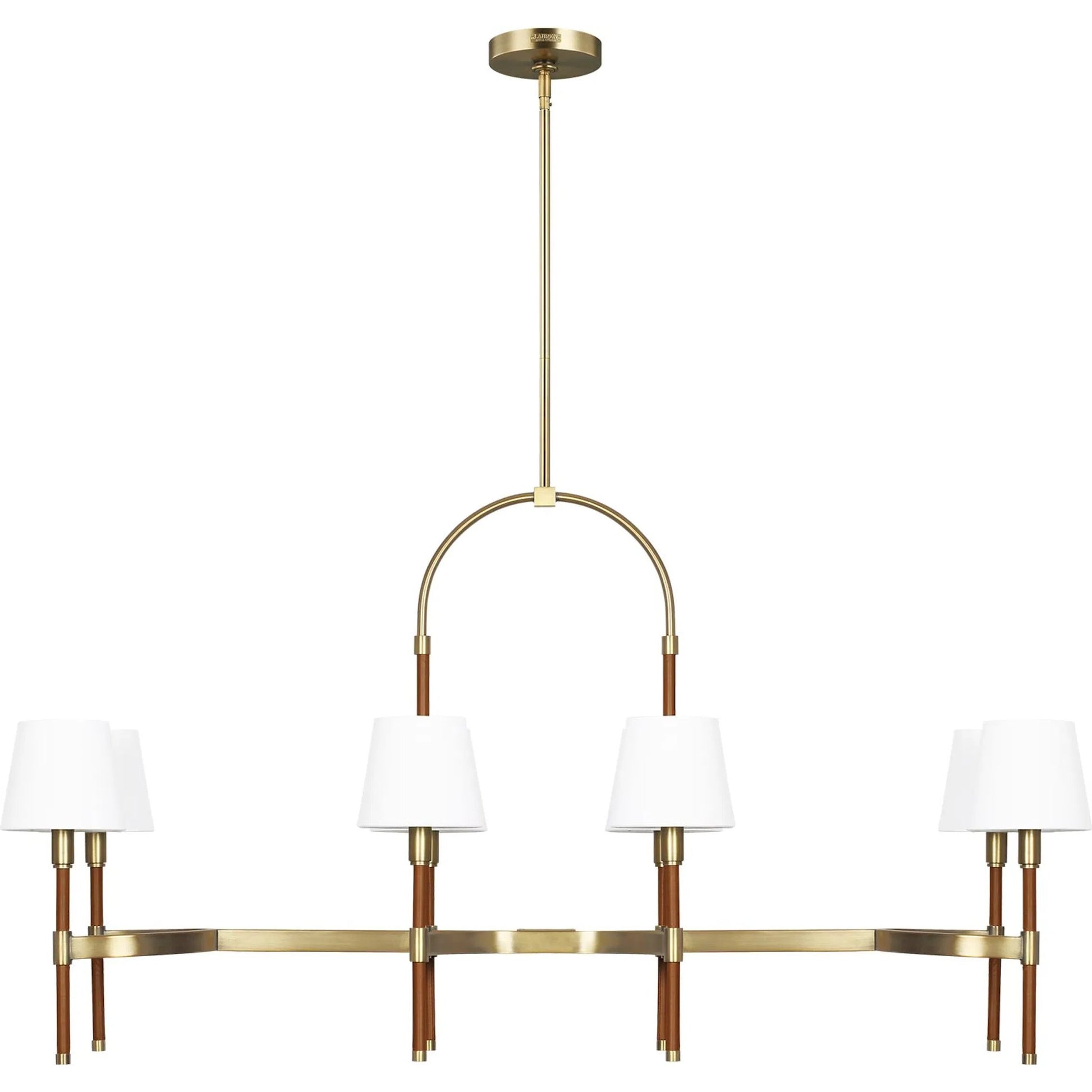Katie Linear Chandelier by Visual Comfort & Co. in time worn brass. Made from steel in a unique style.