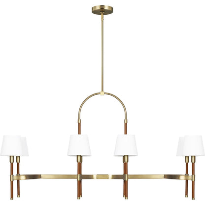 Katie Linear Chandelier by Visual Comfort & Co. in time worn brass. Made from steel in a unique style.