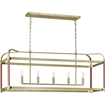 Hadley Linear Chandelier by Visual Comfort & Co.. Made from steel in a modern style.