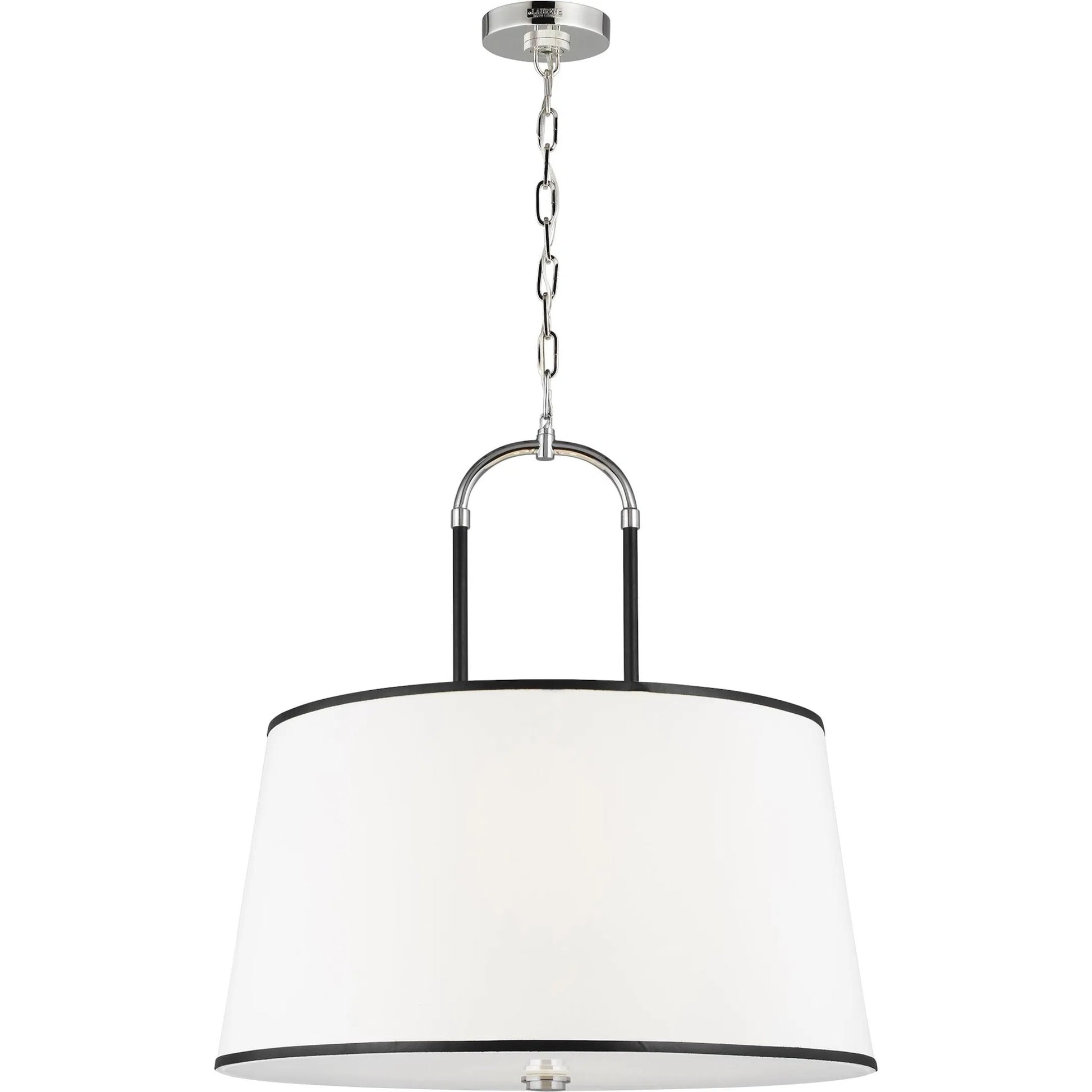 Katie Large Pendant by Visual Comfort & Co. in time worn brass. Made from steel in a unique style.