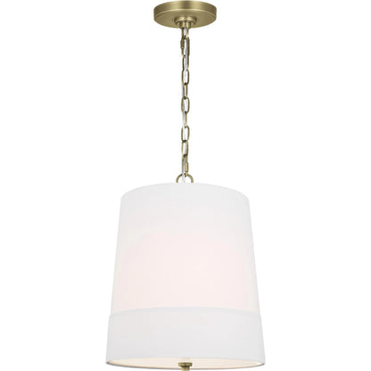 Ivie Medium Pendant by Visual Comfort & Co. in time worn brass. Made from steel in a unique style.
