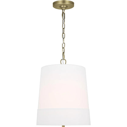 Ivie Medium Pendant by Visual Comfort & Co. in time worn brass. Made from steel in a unique style.
