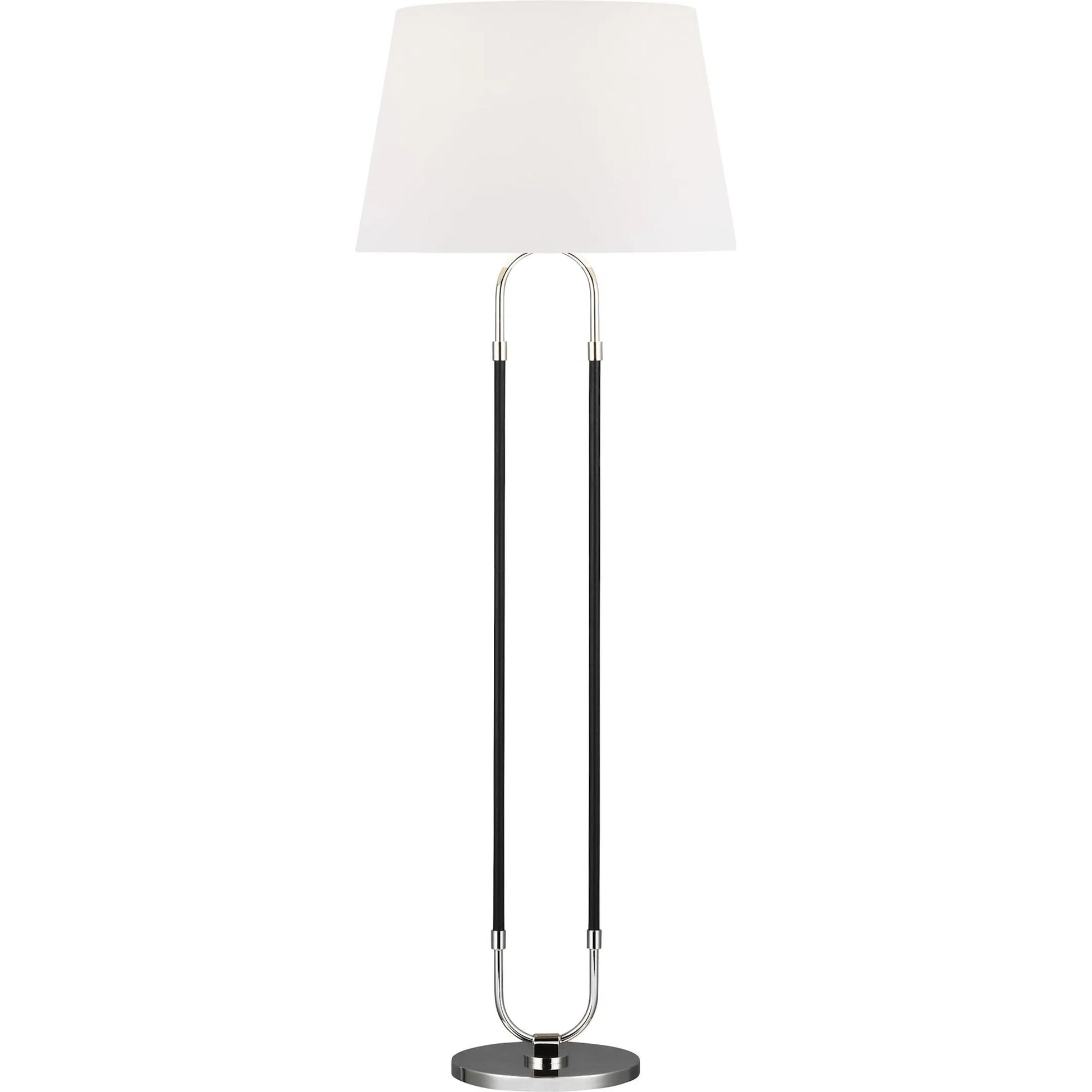 Katie Floor Lamp by Visual Comfort & Co. in time worn brass. Made from steel in a unique style.