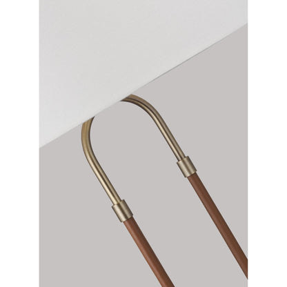 Katie Floor Lamp by Visual Comfort & Co. in time worn brass. Made from steel in a unique style.