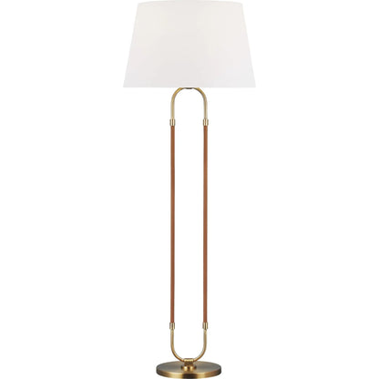 Katie Floor Lamp by Visual Comfort & Co. in time worn brass. Made from steel in a unique style.