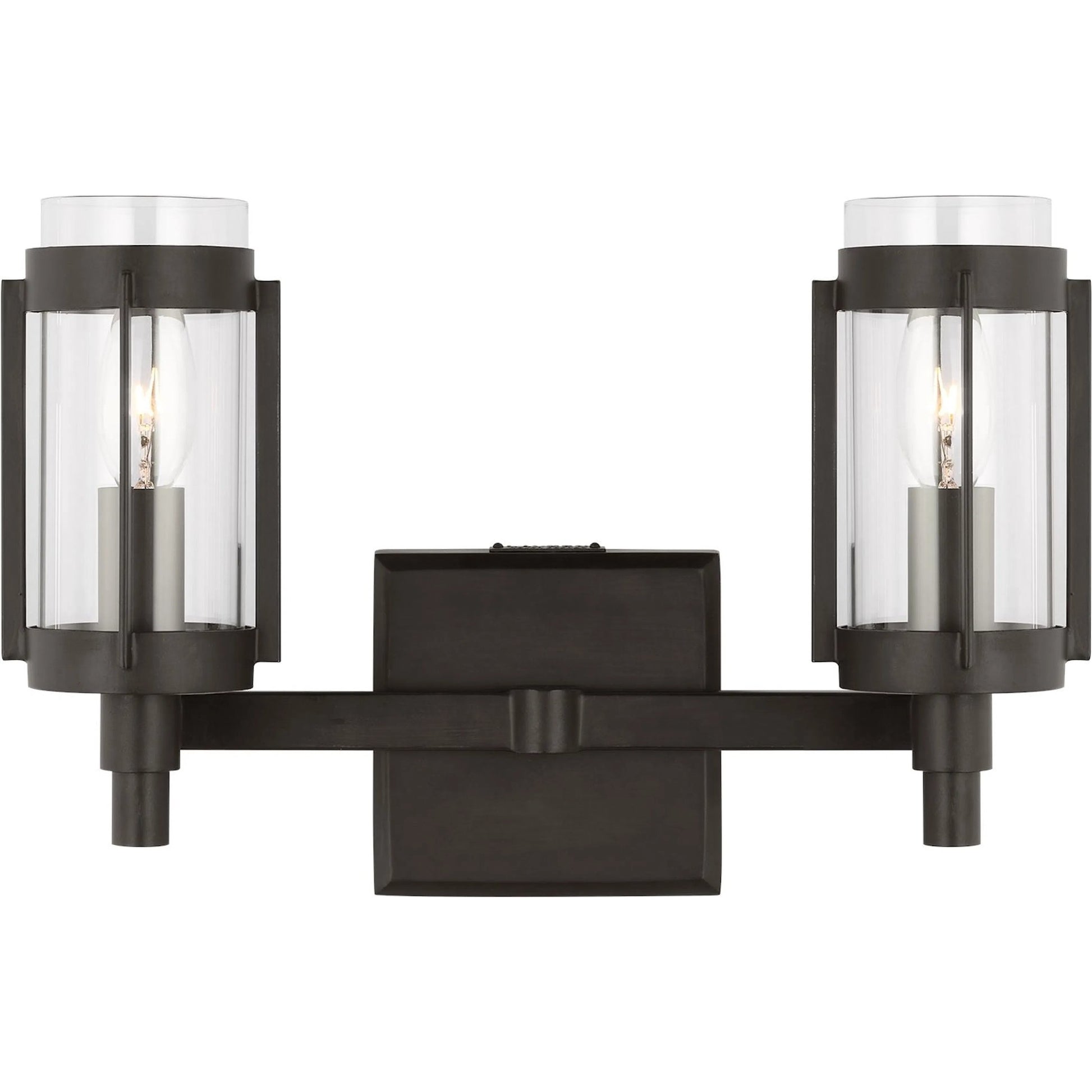 Flynn 2 - Light Vanity by Visual Comfort & Co. in aged iron. Made from unique in a cottage & farmhouse style.