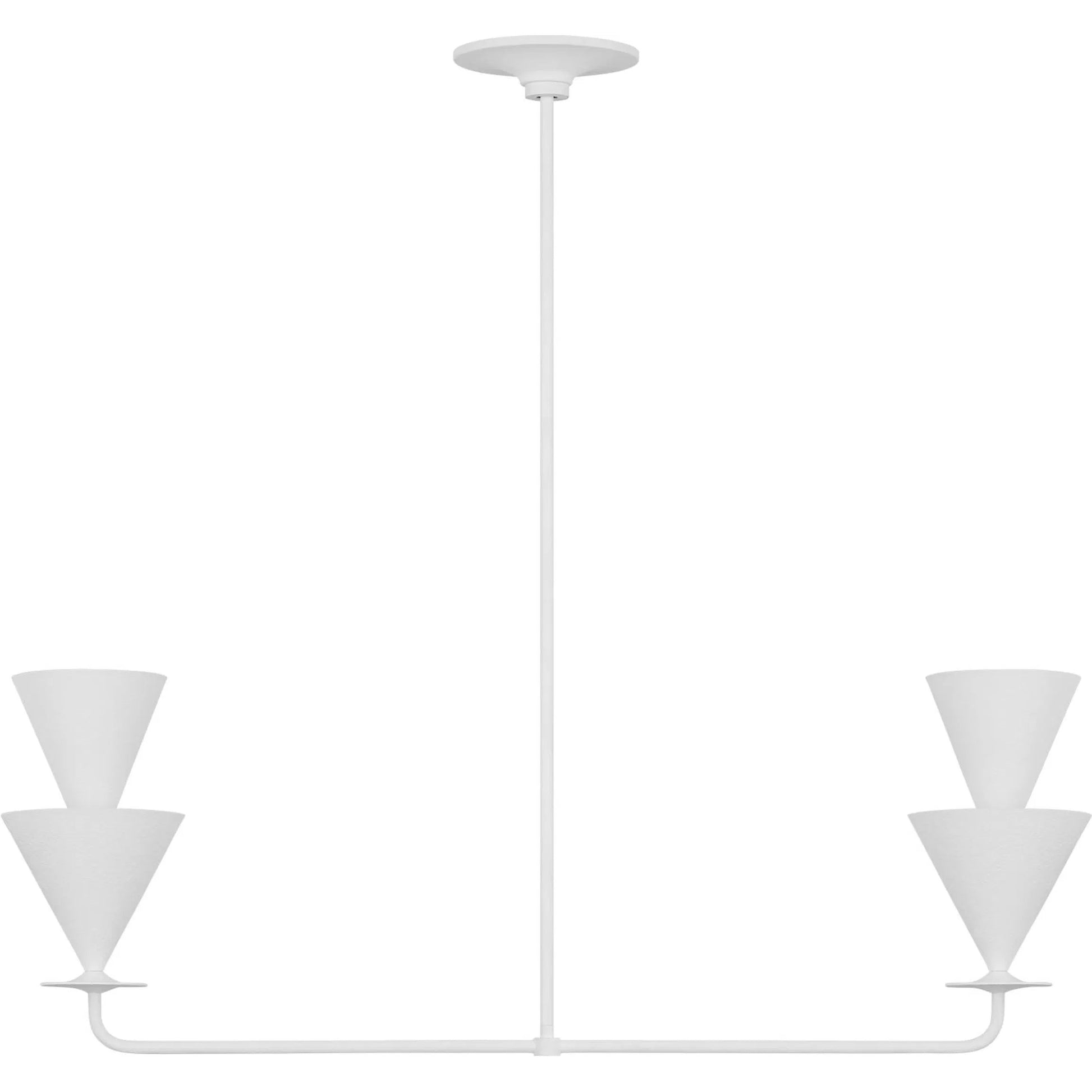 Cornet Medium Linear Chandelier by Visual Comfort & Co. in cast plaster. Made from unique in a unique style.