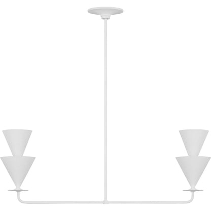 Cornet Medium Linear Chandelier by Visual Comfort & Co. in cast plaster. Made from unique in a unique style.