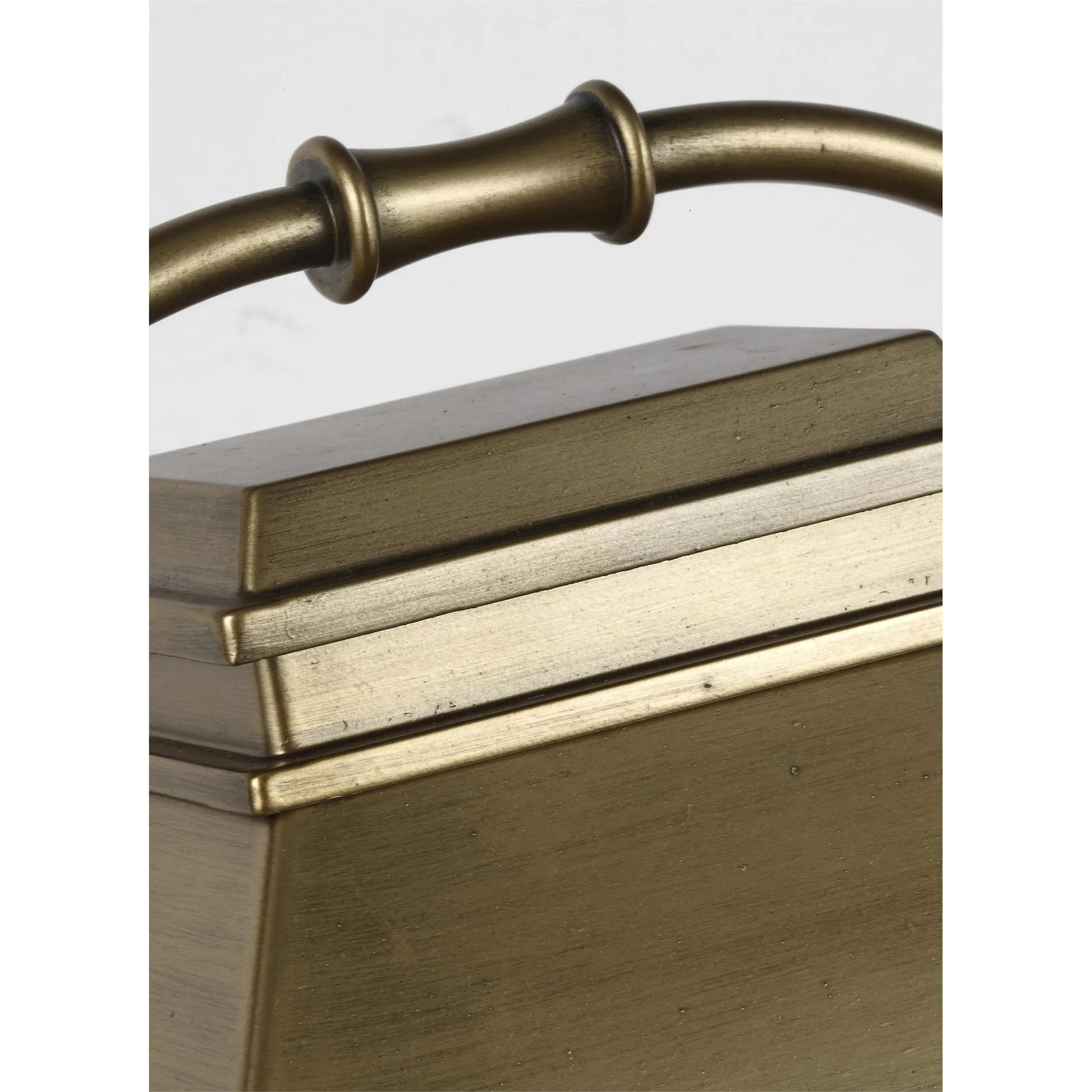 Wellsworth Post Lantern by Generation Lighting in painted distressed brass. Made from cast aluminum in a rustic style.