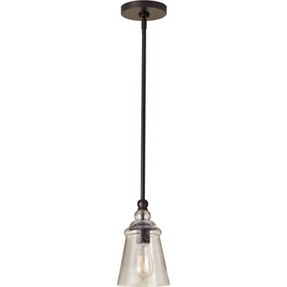 Urban Renewal Bell Pendant by Generation Lighting in oil rubbed bronze. Made from steel, glass in a traditional style.