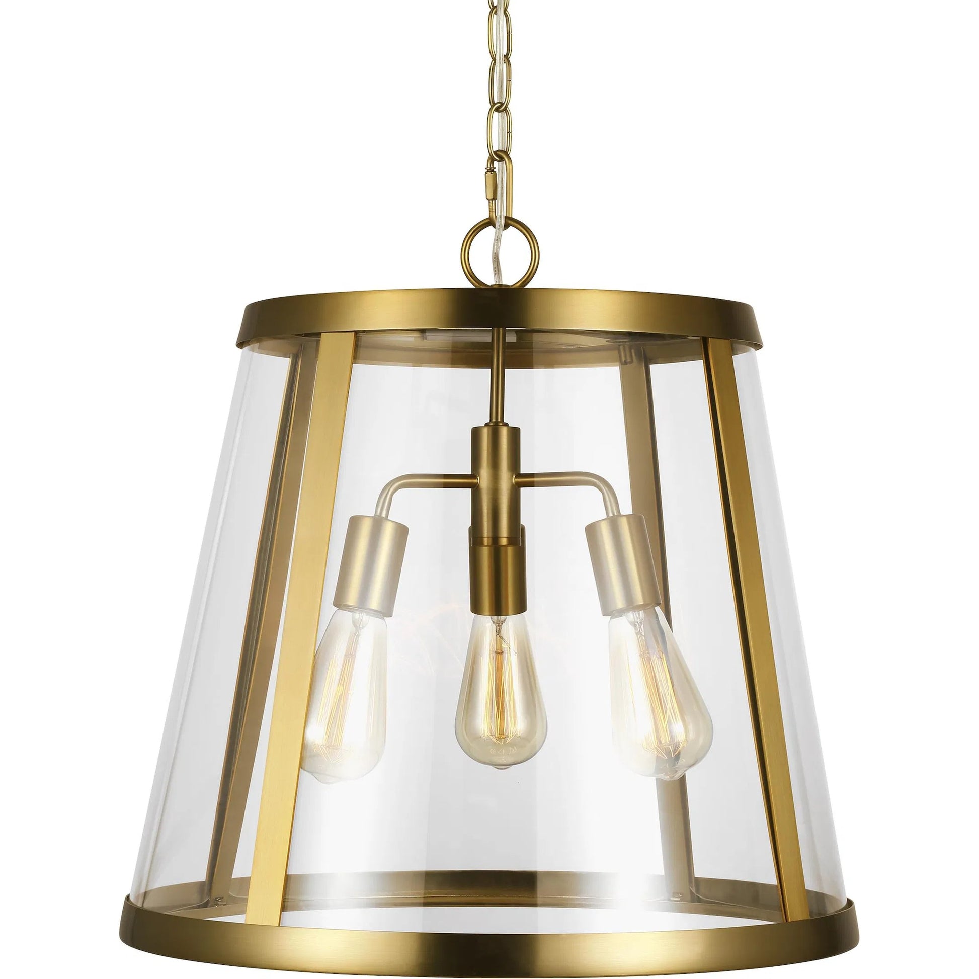 Harrow Foyer by Generation Lighting in burnished brass. Made from steel in a modern style.