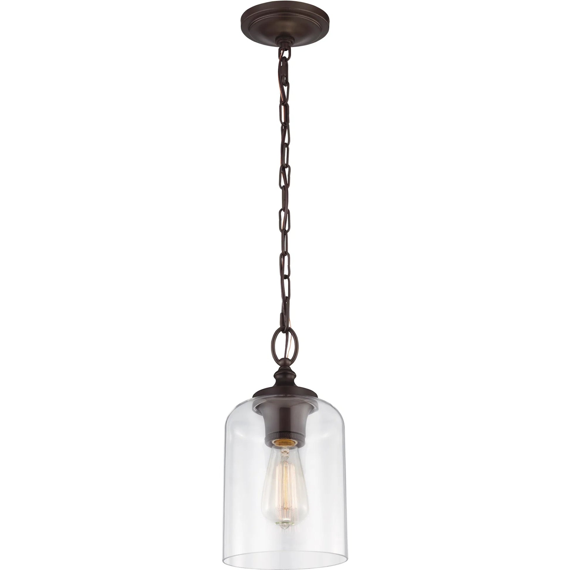 Hounslow Mini Pendant by Generation Lighting in brushed steel. Made from steel in a transitional style.