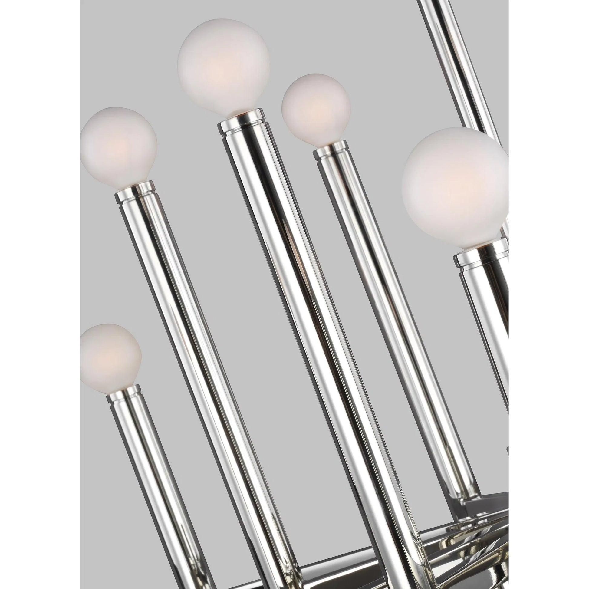 Beckham Modern Large Chandelier by Visual Comfort & Co. in burnished brass. Made from steel in a unique style.
